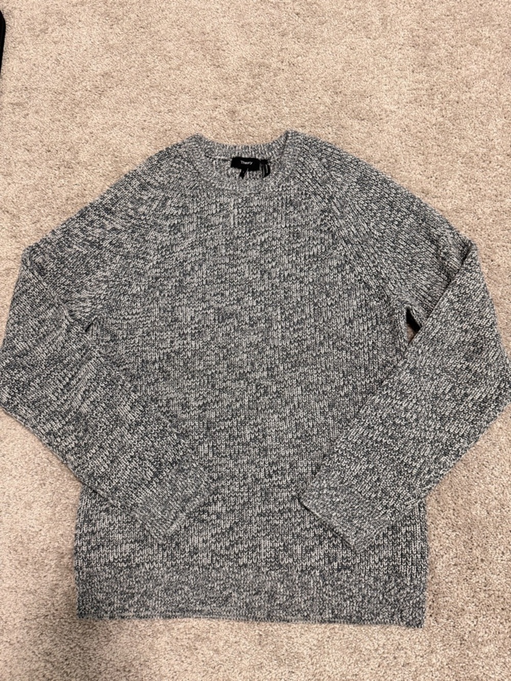 Theory Men's Gray Marled Crewneck Sweater Size L